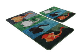 Mijölnir Gatto Carino Juego de alfombrillas de baño Multicolor